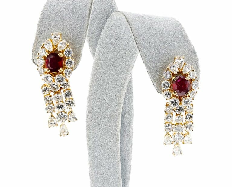 Boucheron Ruby And Diamond Day And Night Earrings, 18K For Sale At 1Stdibs