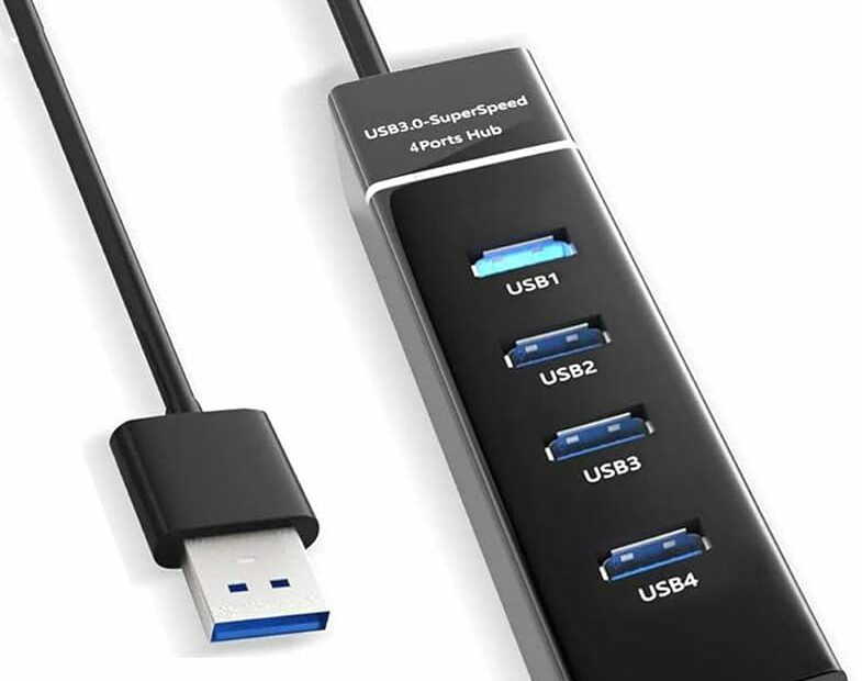 Apexone 4 Usb Port Hub, [Usb + Type C] 2 In 1 Usb 3.0 To Usb 3.0 Splitter  Expansion Hub For Ps4/Ps4 Slim/Ps4 Pro/Xbox One Slim/360/Laptop Pc/Dvd  Burner/Printer/Tv/Macbook [3.3Ft Cord] Black :