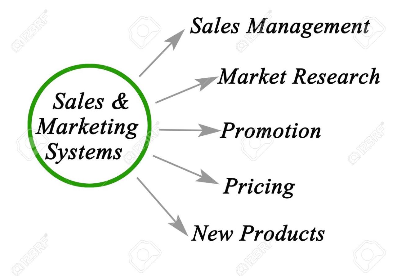 Functions Of Sales & Marketing Systems Stock Photo, Picture And Royalty  Free Image. Image 55651940.