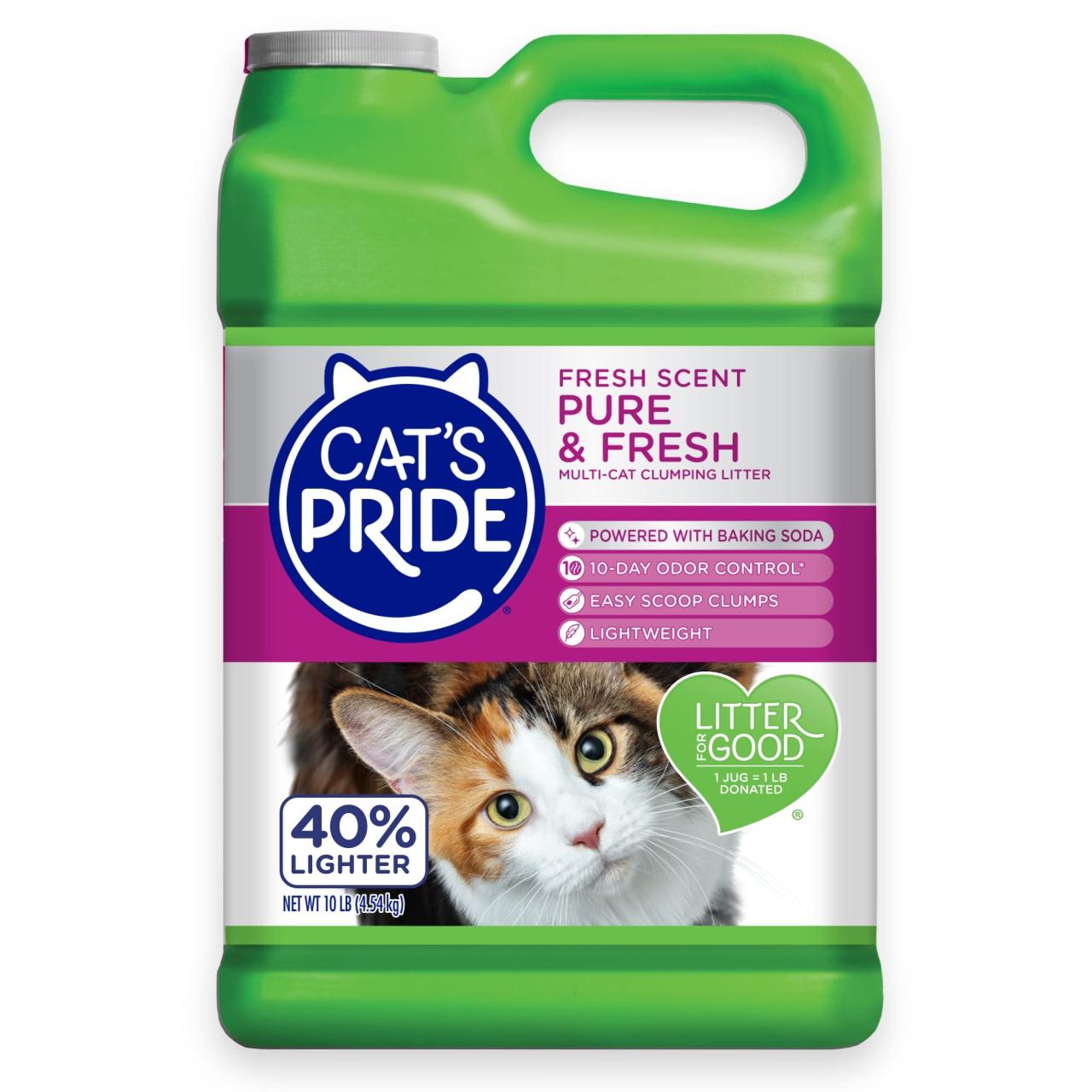 Amazon.Com : Cat'S Pride Premium Lightweight Clumping Litter: Pure & Fresh  - Up To 10 Days Of Powerful Odor Control - Multi-Cat, Scented, 10 Pounds :  Pet Supplies