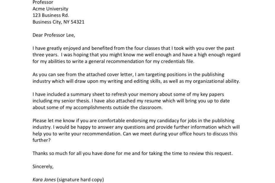 How To Ask A Professor For A Letter Of Recommendation