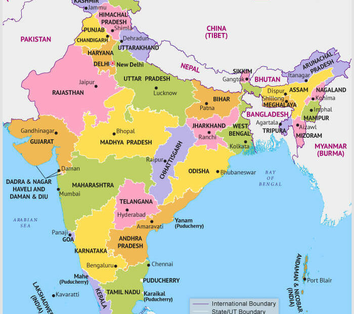 Political Map Of India - How Many States In India? List Of States And Union  Territories