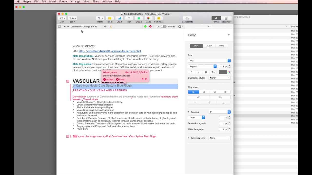 How To Accept All Changes Microsoft Word Documents With Apple Pages -  Youtube