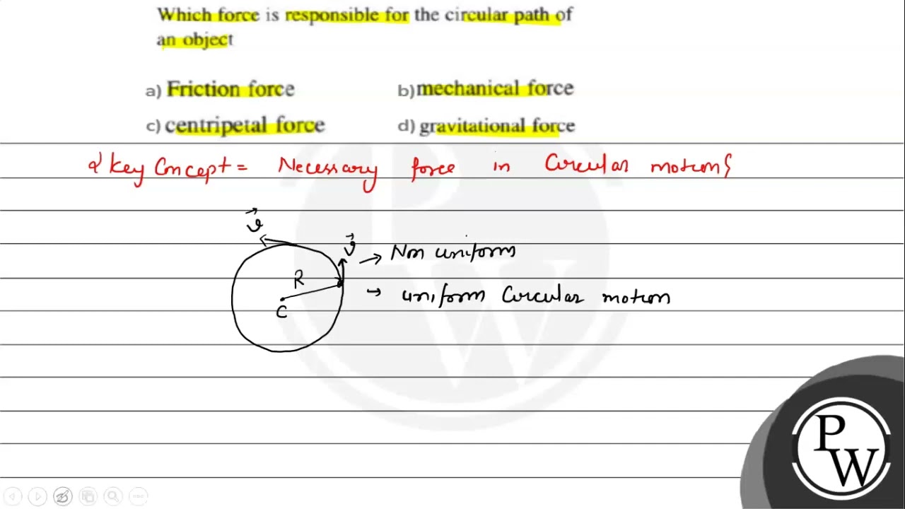 Which Force Is Responsible For The Circular Path Of An Object (A) F... -  Youtube