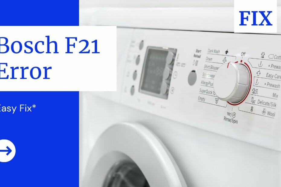 Fix Bosch Washing Machine F21 Error Reset * Easy Fix* - Youtube