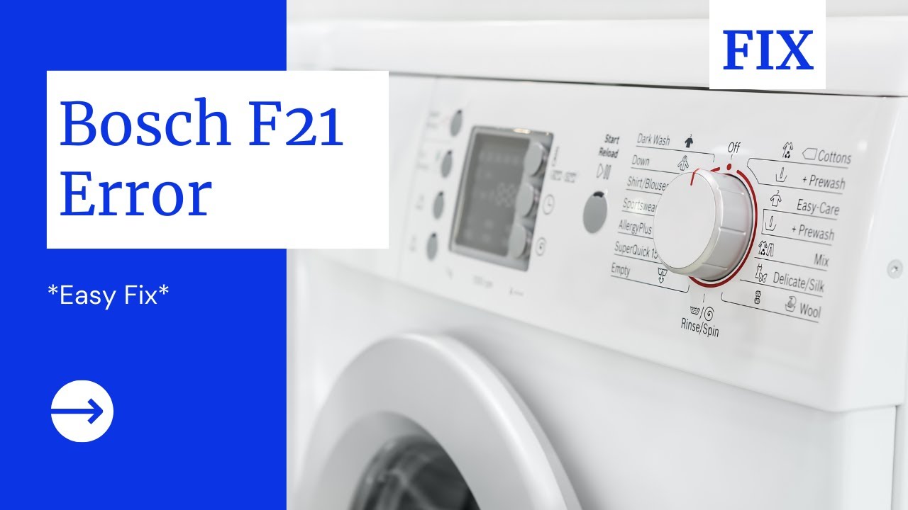 Fix Bosch Washing Machine F21 Error Reset * Easy Fix* - Youtube