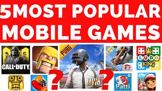 Top 5 Mobile Games In India - 2020 | Best Android Games Of 2020 | Most  Popular Mobile Games | Hindi - Youtube