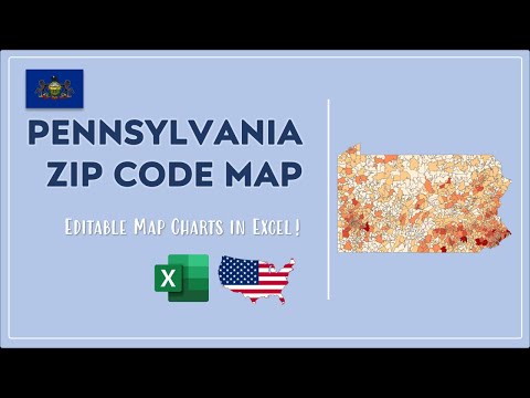 Pennsylvania Zip Code Map in Excel - Zip Codes List and Population Map