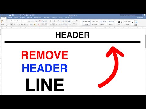 How to Remove Header line in Word