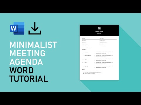 Minimalist Meeting Agenda Template | Microsoft Word Tutorial [FREE DOWNLOAD]