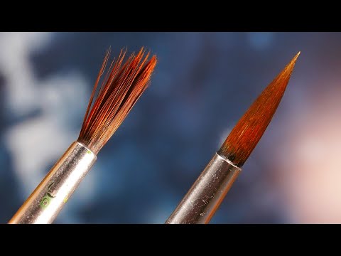 How to clean synthetic paintbrushes and fix hooked tips