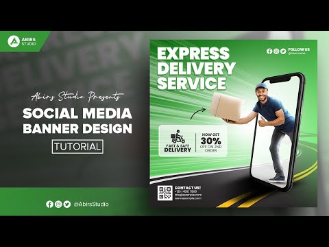 Delivery Service Social Media Banner Design Tutorial | Adobe Photoshop Tutorial