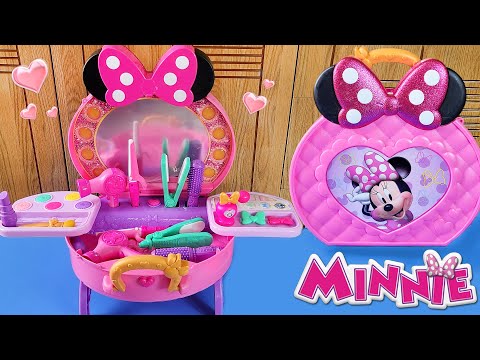 9 Minutes Satisfying with Unboxing Cute Pink Disney Minnie Mouse Make up Toys , Beauty Bag | ASMR