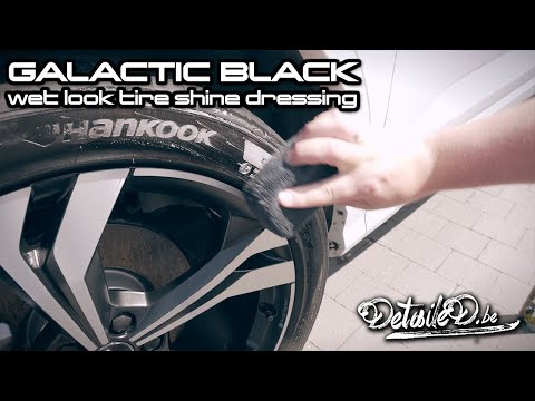 Banden zwart en glanzend maken met Galactic Black Tire Shine van Chemicalguys