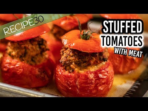 Stuffed tomatoes with meat, veal chicken or lamb