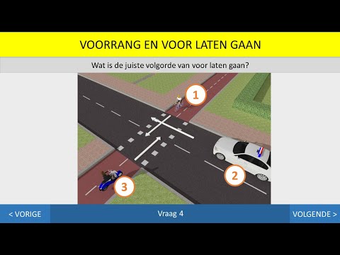 Voorrang en voor laten gaan - Inzichtvragen - Autotheorie - Motortheorie- Scootertheorie