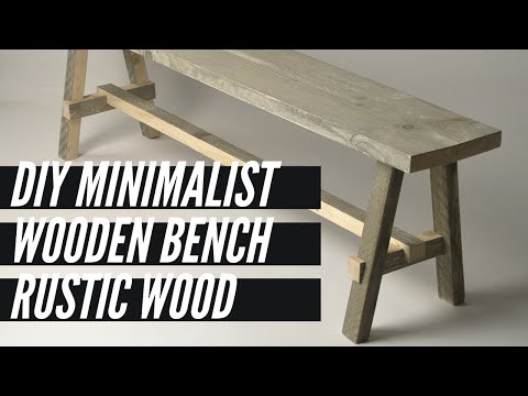 Rustic Bench made out of Reclaimed Wood | Scaffolding board woodworking project