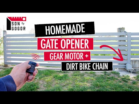 Homemade Automatic Sliding Gate Opener // using Gear Motor, Dirt Bike Chain and Remote Controller